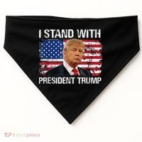 I Stand President Trump American Flag Trump 2024 USA-Made Doggie Bandana thumb 0