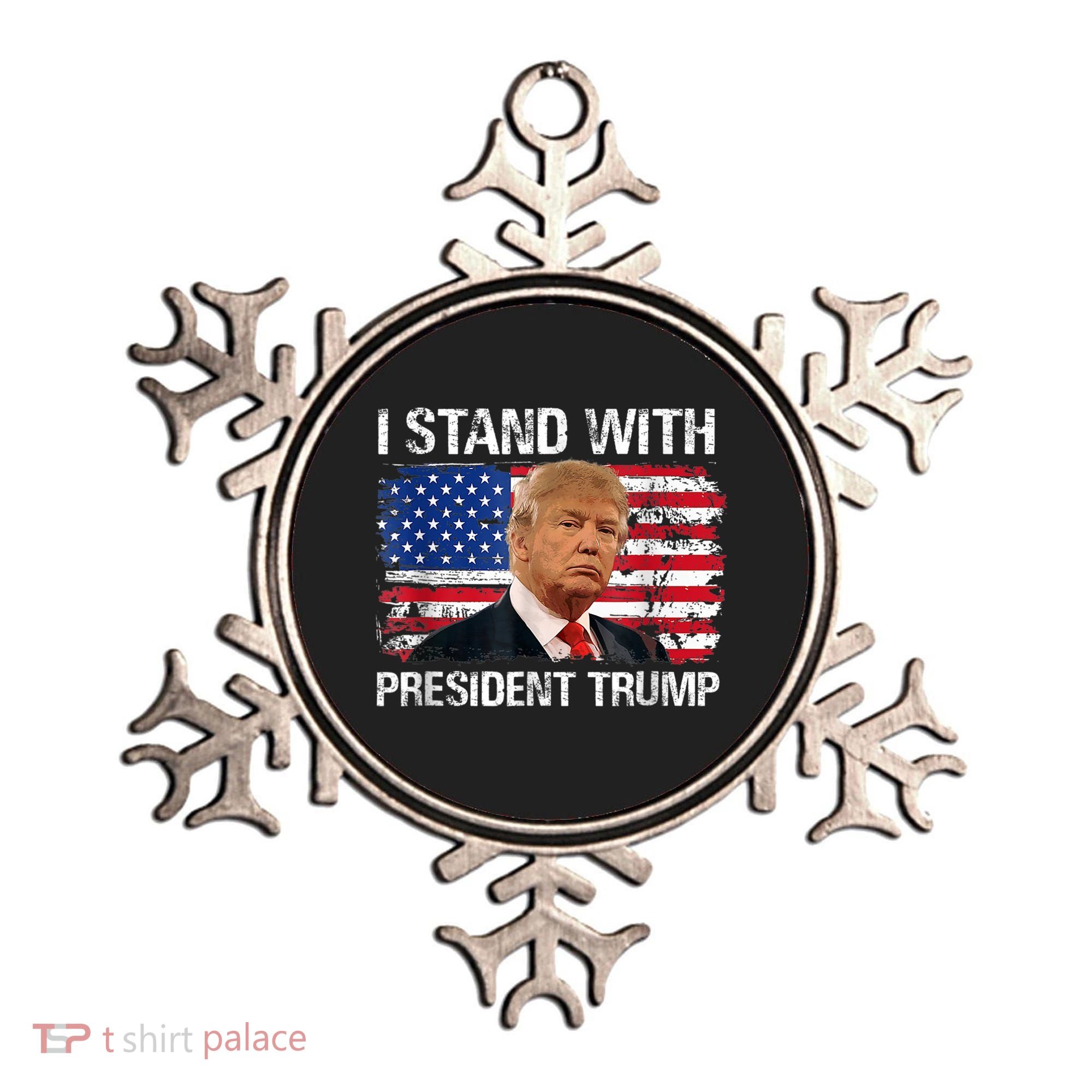 I Stand President Trump American Flag Trump 2024 Ornament