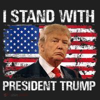I Stand President Trump American Flag Trump 2024 Hat thumb 2