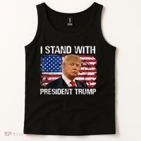 I Stand President Trump American Flag Trump 2024 Tank Top thumb 2