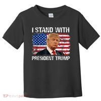 I Stand President Trump American Flag Trump 2024 Toddler T-Shirt thumb 0