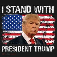 I Stand President Trump American Flag Trump 2024 Kids Sweatshirt thumb 2