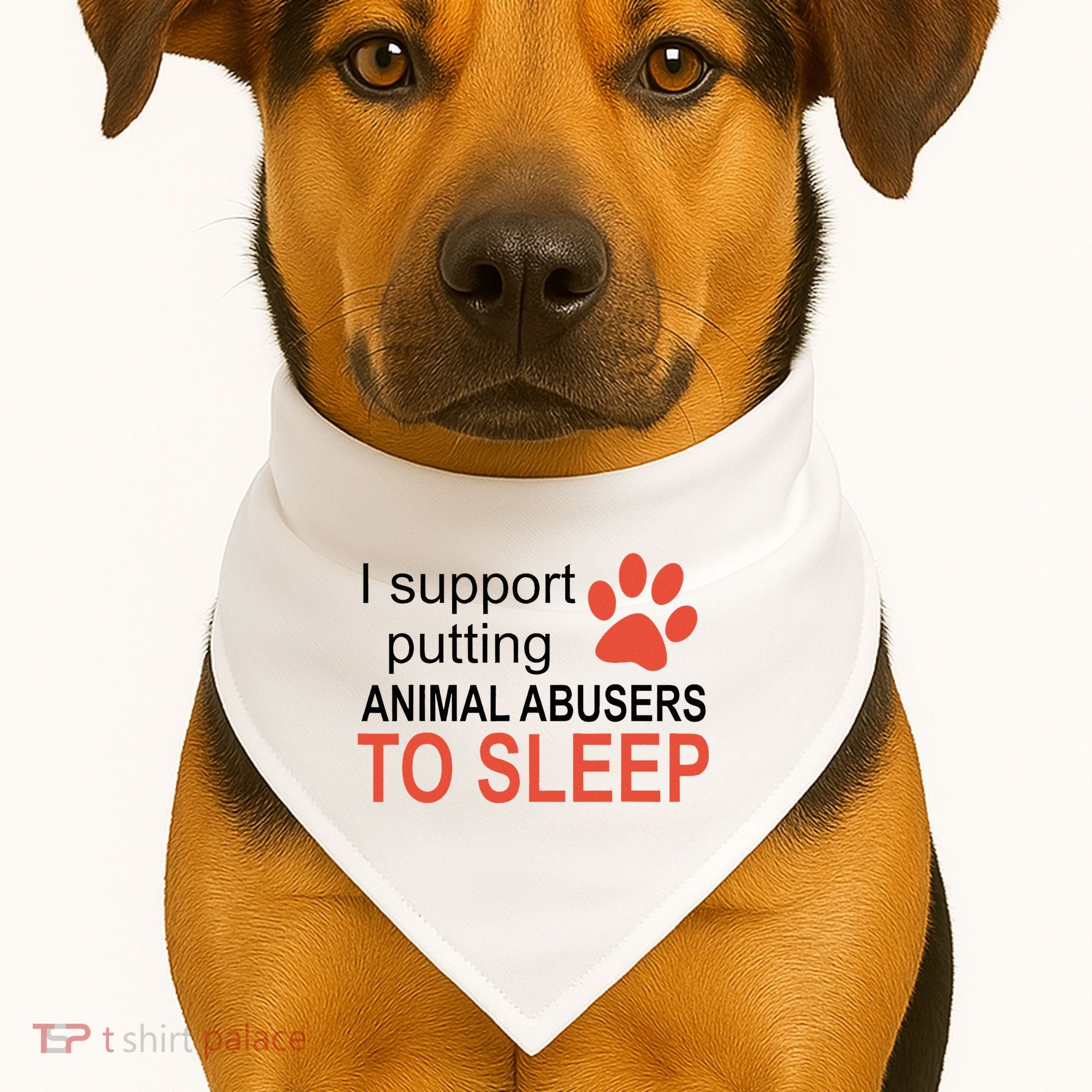 I Support Putting Animal Abusers To Sleep USA-Made Doggie Bandana