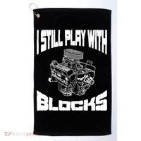 I Still Play With Blocks Meaningful Gift Mechanic Engine Motor Golf Towel thumb 0