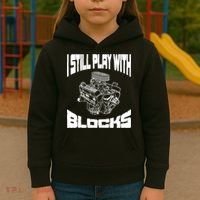 I Still Play With Blocks Meaningful Gift Mechanic Engine Motor Kids Hoodie thumb 3