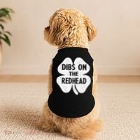 Irish St Patricks Day Shamrock Dibs On The Redhead Doggie Tank thumb 2