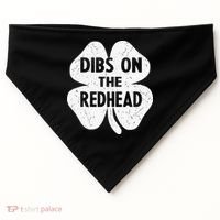 Irish St Patricks Day Shamrock Dibs On The Redhead USA-Made Doggie Bandana thumb 0