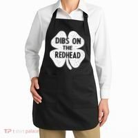 Irish St Patricks Day Shamrock Dibs On The Redhead Apron thumb 2
