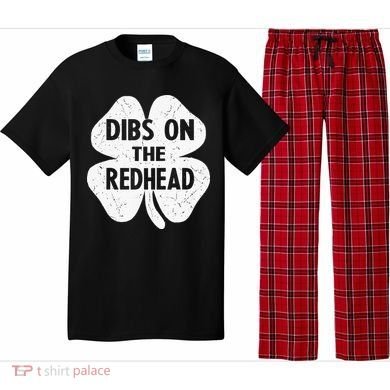 Irish St Patricks Day Shamrock Dibs On The Redhead Pajama Set