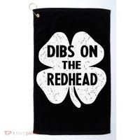Irish St Patricks Day Shamrock Dibs On The Redhead Golf Towel thumb 0