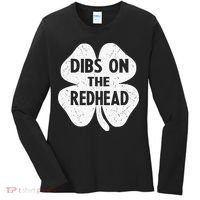 Irish St Patricks Day Shamrock Dibs On The Redhead Women's Long Sleeve Shirt thumb 0