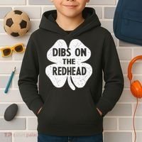 Irish St Patricks Day Shamrock Dibs On The Redhead Kids Hoodie thumb 2