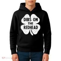 Irish St Patricks Day Shamrock Dibs On The Redhead Kids Hoodie thumb 4