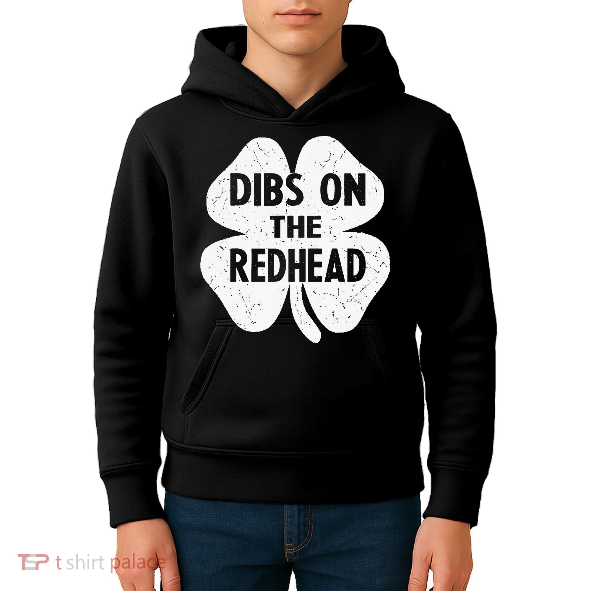 Irish St Patricks Day Shamrock Dibs On The Redhead Kids Hoodie