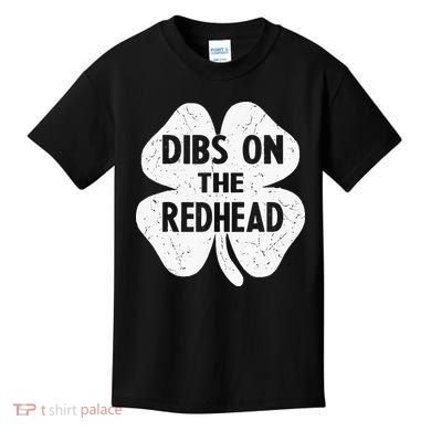 Irish St Patricks Day Shamrock Dibs On The Redhead Kids T-Shirt