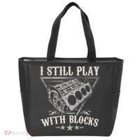 I Still Play With Blocks Car Mechanic Motor Engine Tote Bag thumb 0