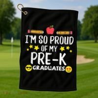 Im So Proud Of My Pre-K Graduates groovy Teacher Golf Towel thumb 1