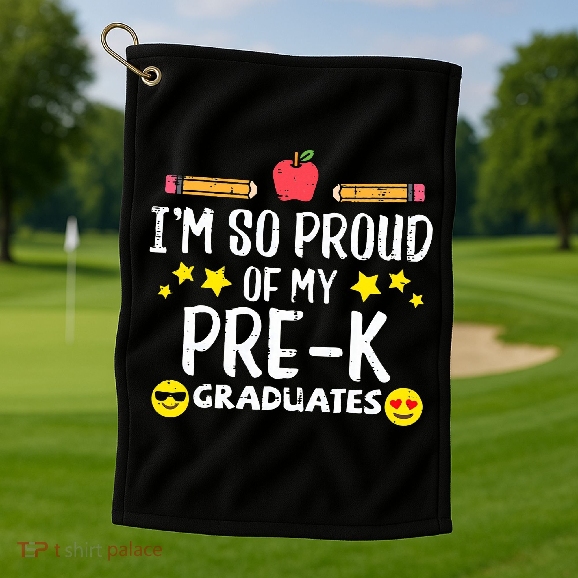Im So Proud Of My Pre-K Graduates groovy Teacher Golf Towel
