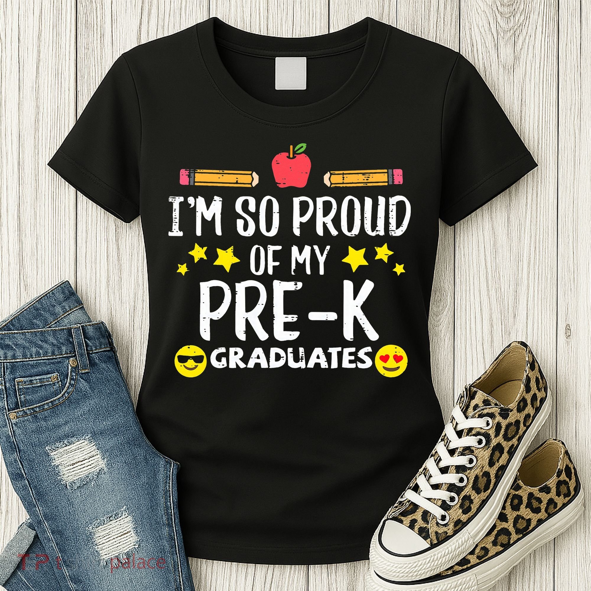 Im So Proud Of My Pre-K Graduates groovy Teacher Women's T-Shirt