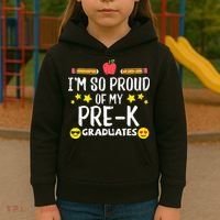 Im So Proud Of My Pre-K Graduates groovy Teacher Kids Hoodie thumb 3