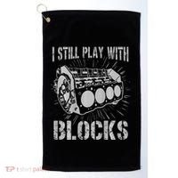 I Still Play With Blocks Funny Car Mechanic Car Engine Golf Towel thumb 0