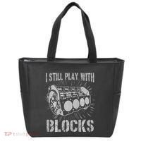 I Still Play With Blocks Funny Car Mechanic Car Engine Tote Bag thumb 0