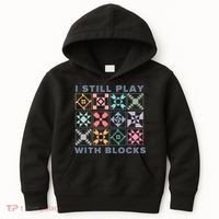 I Still Play With Blocks Quilt Blocks Kids Hoodie thumb 0