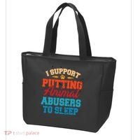 I Support Putting Animal Abusers To Sleep Tote Bag thumb 3