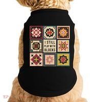 I Still Play With Blocks Quilt Funny Quilting Sewing Doggie Tank thumb 0