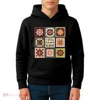 I Still Play With Blocks Quilt Funny Quilting Sewing Kids Hoodie thumb 4
