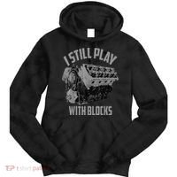 I Still Play With Blocks Racing Maintenance Man Tie Dye Hoodie thumb 0