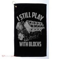I Still Play With Blocks Racing Maintenance Man Golf Towel thumb 0