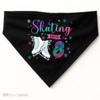 Ice Skating Rolling 8th Birthday Party Family Matching Great Gift USA-Made Doggie Bandana thumb 0