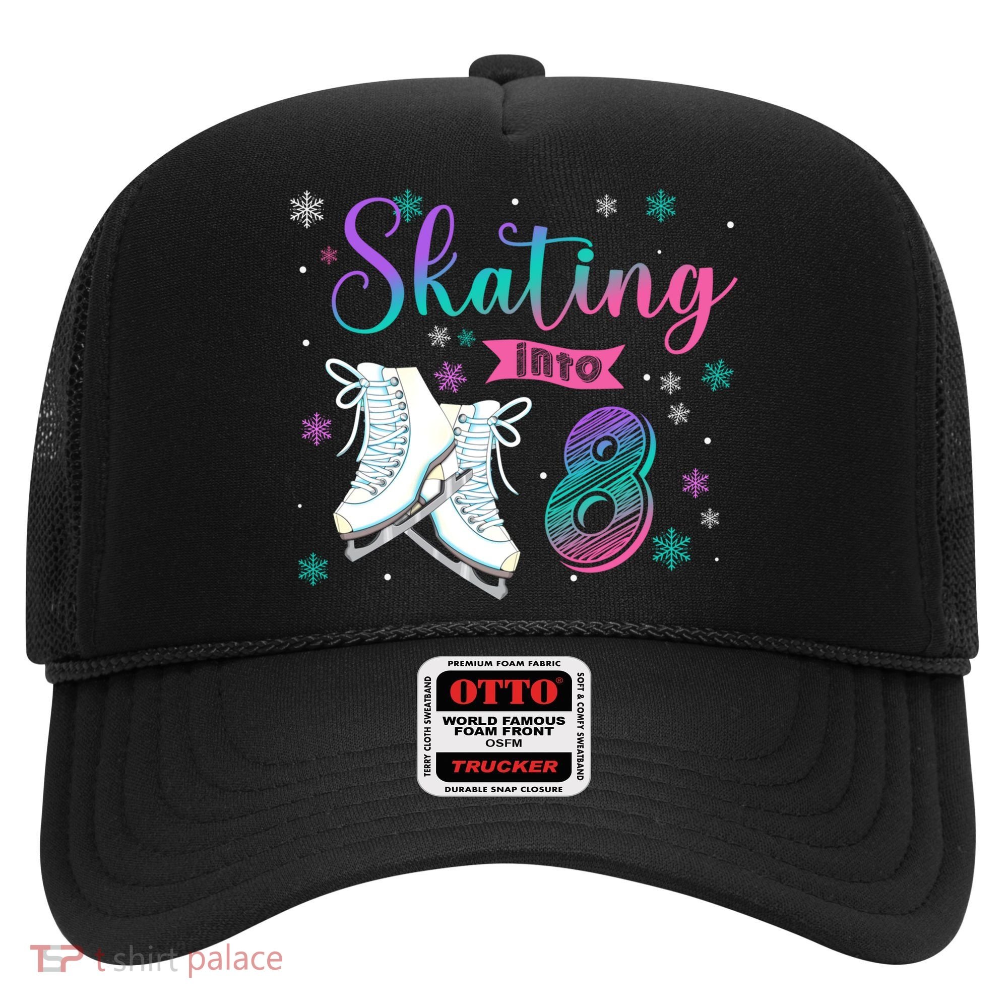 Ice Skating Rolling 8th Birthday Party Family Matching Great Gift Hat
