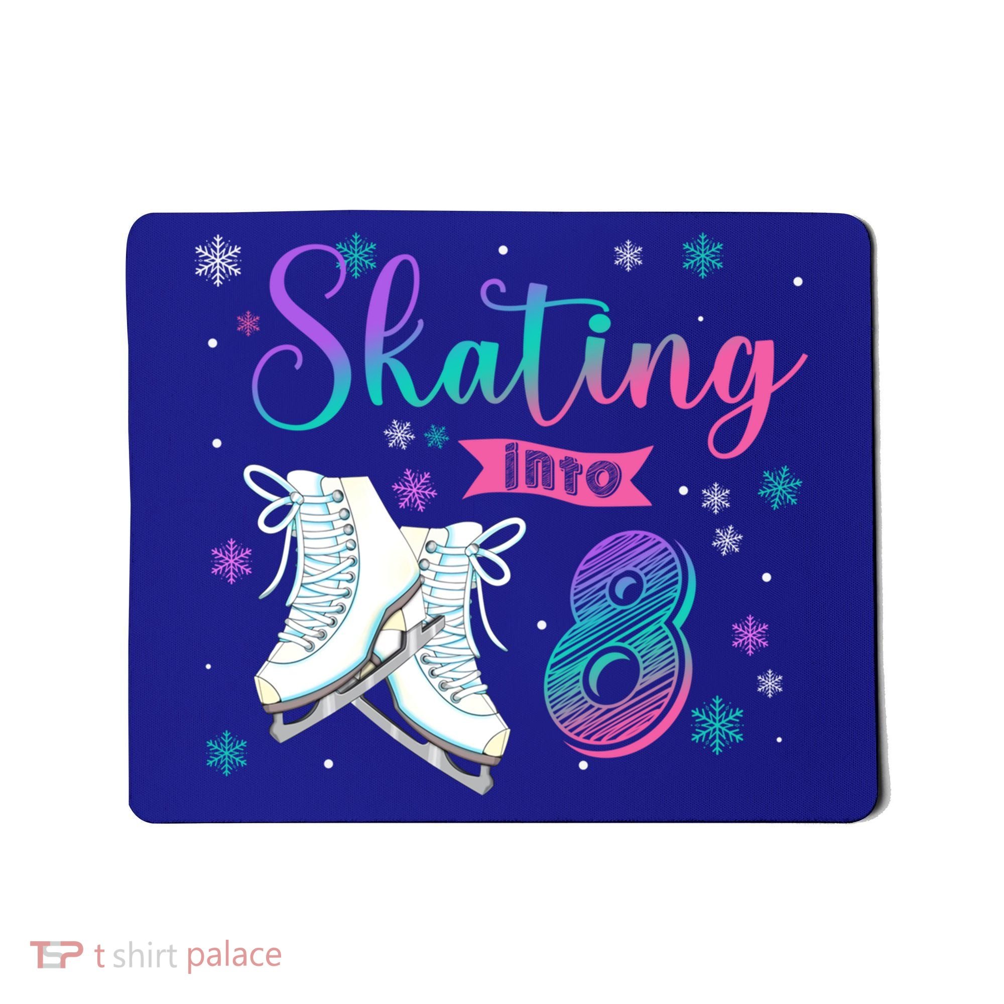 Ice Skating Rolling 8th Birthday Party Family Matching Great Gift Mousepad