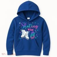 Ice Skating Rolling 8th Birthday Party Family Matching Great Gift Kids Hoodie thumb 0