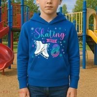 Ice Skating Rolling 8th Birthday Party Family Matching Great Gift Kids Hoodie thumb 2
