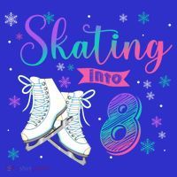 Ice Skating Rolling 8th Birthday Party Family Matching Great Gift Kids Hoodie thumb 5