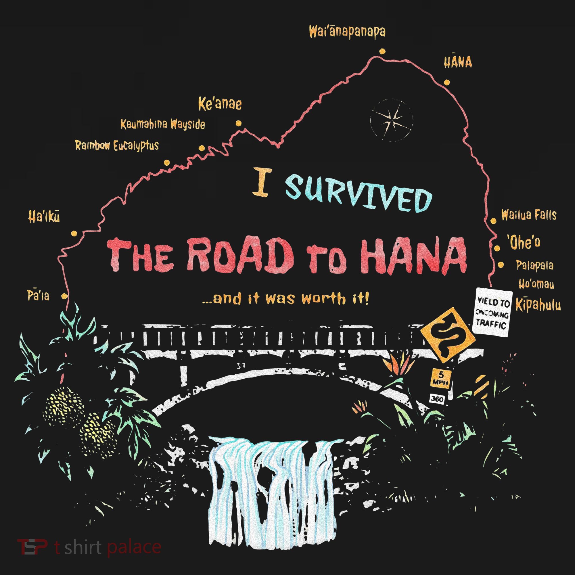 I Survived Road To Hana Maui Island Hawaiian Beach Summer Women's T-Shirt