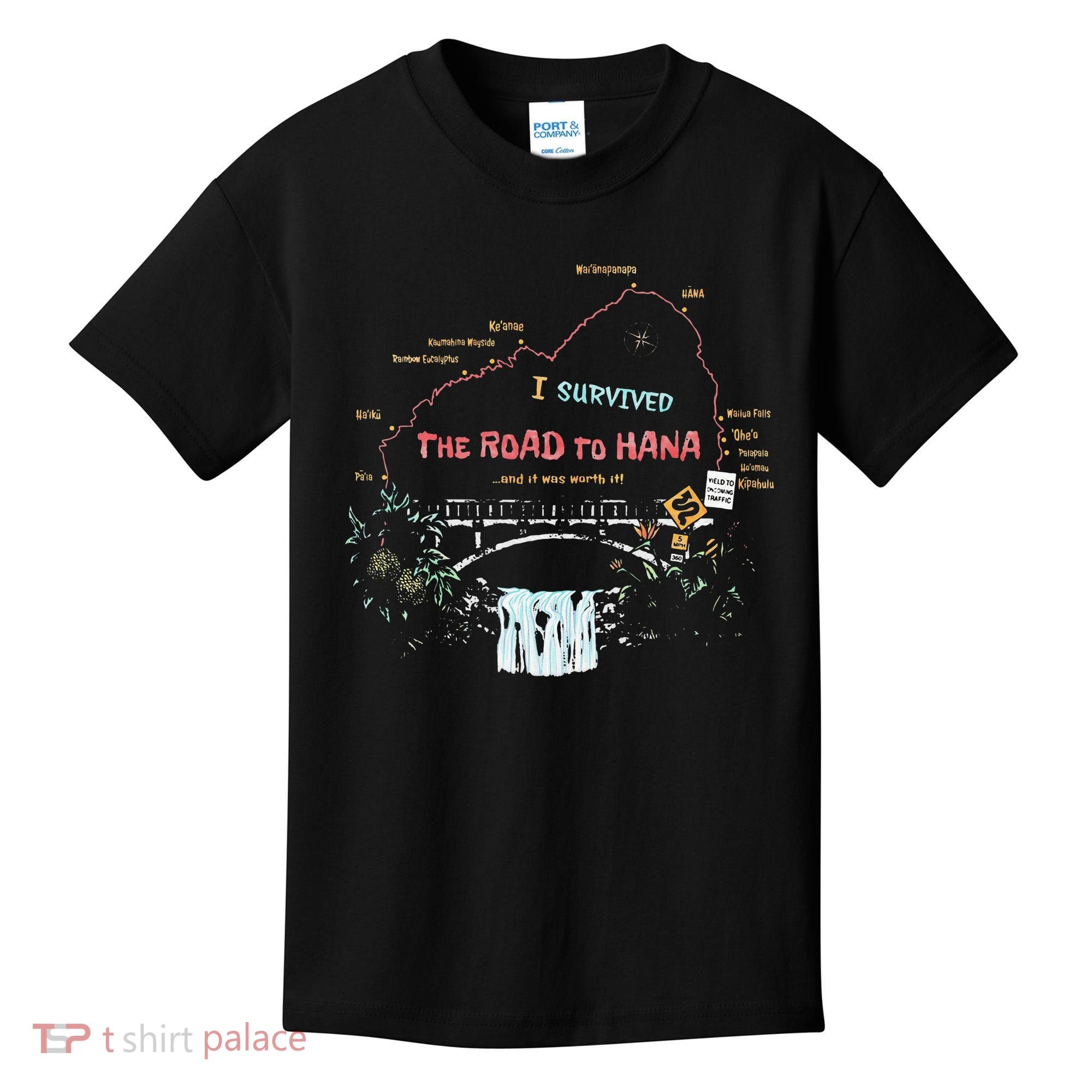 I Survived Road To Hana Maui Island Hawaiian Beach Summer Kids T-Shirt