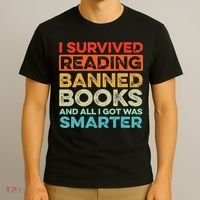 I Survived Reading Banned Books All I Got Was Smarter T-Shirt thumb 3