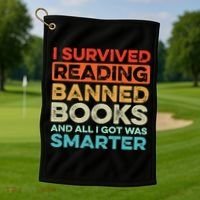 I Survived Reading Banned Books All I Got Was Smarter Golf Towel thumb 1