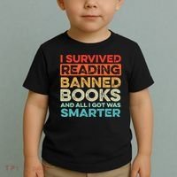 I Survived Reading Banned Books All I Got Was Smarter Toddler T-Shirt thumb 2