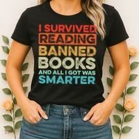I Survived Reading Banned Books All I Got Was Smarter Women's T-Shirt thumb 2