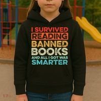 I Survived Reading Banned Books All I Got Was Smarter Kids Hoodie thumb 3