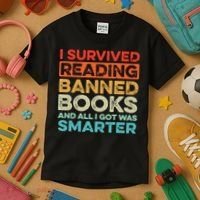 I Survived Reading Banned Books All I Got Was Smarter Kids T-Shirt thumb 3