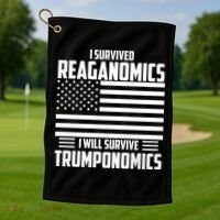 I Survived Reaganomics I Will Survive Trumponomics Golf Towel thumb 1