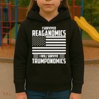 I Survived Reaganomics I Will Survive Trumponomics Kids Hoodie thumb 3