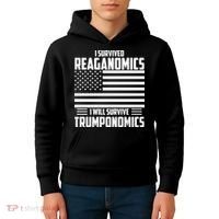 I Survived Reaganomics I Will Survive Trumponomics Kids Hoodie thumb 4