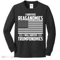 I Survived Reaganomics I Will Survive Trumponomics Kids Long Sleeve Shirt thumb 0